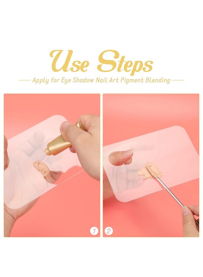 G2PLUS 2PCS Acrylic Cosmetic Palette with 2PCS Spatula,Makeup Palette Mixing Tray Apply for Eye Shadow Nail Art Pigment Blending (Rectangle) - Image 4