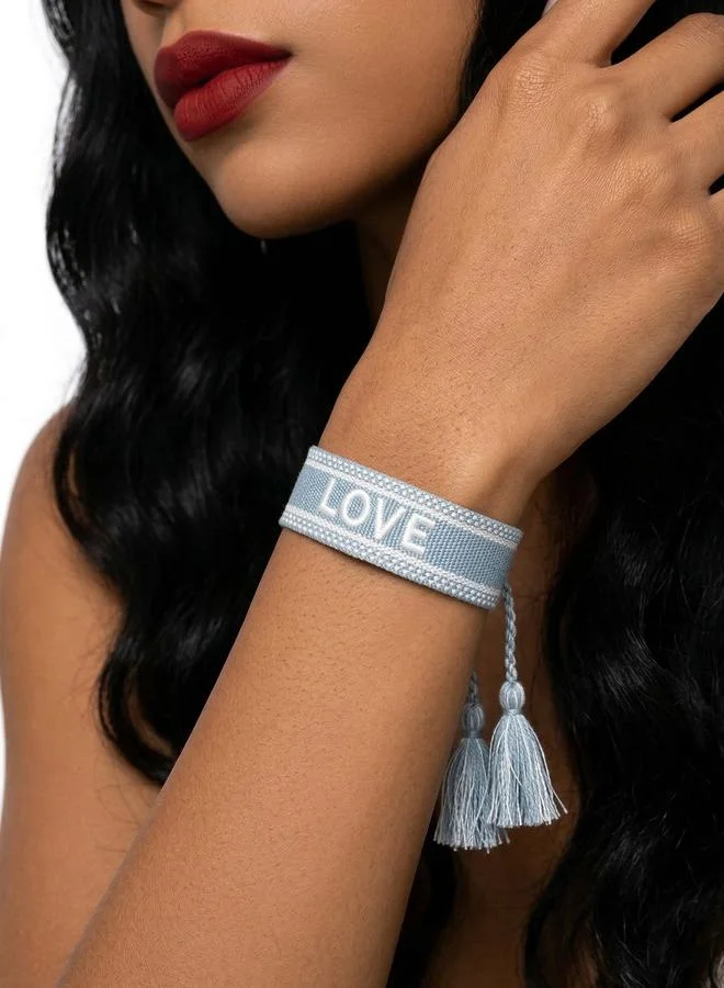 Multi-Color (Love) Embroidered Woven Bracelet