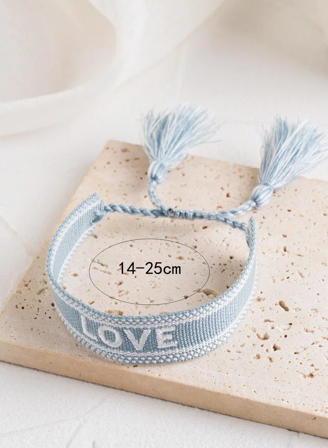 Take Two  Multi-Color (Love) Embroidered Woven Bracelet for Women | Best Price UAE