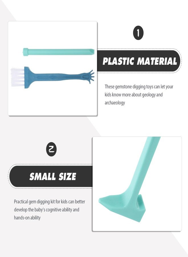 BESTonZON Dinosaur Digging Tools for Kids, Gem Dig Kit Archaeological Excavation Tool Kit Educational STEM Science Kits with Mini Hammer Chisel Brush, Gemstone Digging Tools Mining Kit for Kids - Image 2
