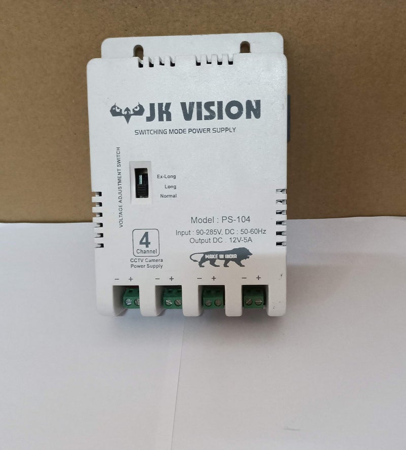 JK VISION CCTV Power Supply 4 Channel, Compatible For CP Plus, Hikvision, Dahua Camera and DVR (5 Amp) - Image 3