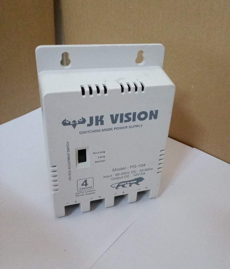 JK VISION CCTV Power Supply 4 Channel, Compatible For CP Plus, Hikvision, Dahua Camera and DVR (5 Amp) - Image 2
