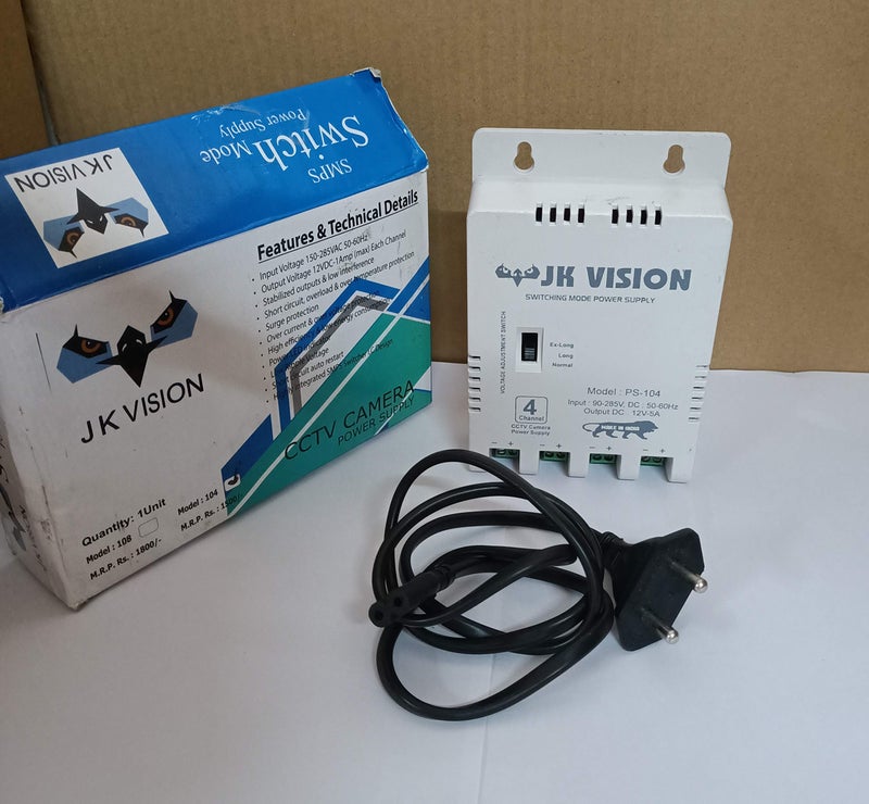 JK VISION CCTV Power Supply 4 Channel, Compatible For CP Plus, Hikvision, Dahua Camera and DVR (5 Amp) - Image 5
