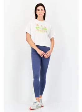 Reebok Women Sportswear Fit Graphic Print Training Top, Off White  - Image 3