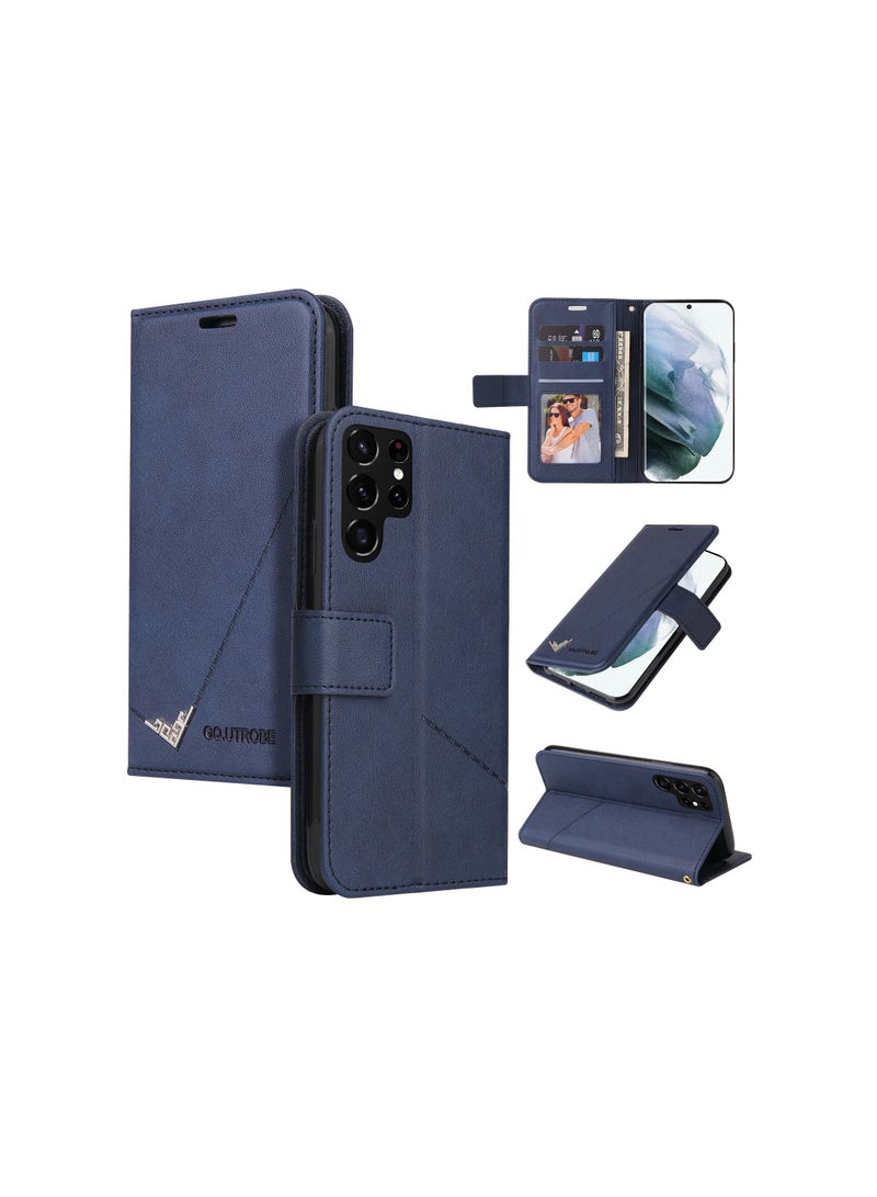 Suteni Magnetic Clasp Flip Cover Card Slots Leather Phone Case for Samsung - Image 3