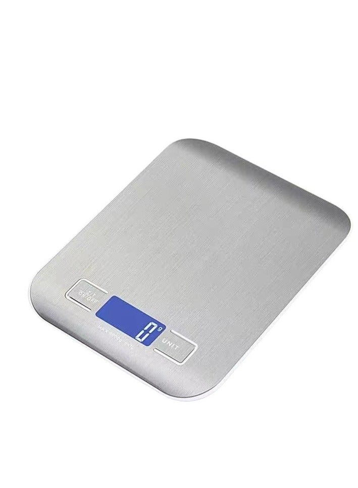general Kitchen scale digital electronic coffee scale, used for cooking and baking high-precision food, jewelry scale, LCD display, multi-function, tare function, stainless steel 5kg-AAA - Image 1