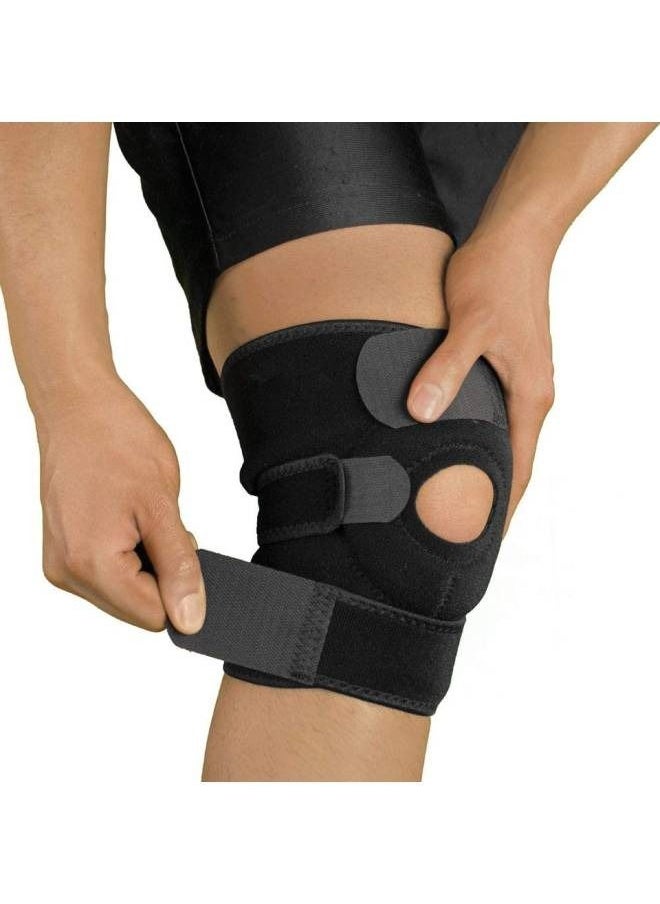 Generic - Elastic Knee Support Brace Kneepad Adjustable Patella Knee Pads Safety Guard Strap  Material: Made from high-quality, breathable, and durable elastic fabric for long-lasting comfort and support. Adjustable Design: Features adjustable straps for a secure and customized fit, ensuring maximum stability and comfort. Patella Support: Provides targeted support to the patella (kneecap) to reduce pain and prevent injuries during physical activities. Multi-Purpose Use: Ideal for sports, gym workouts, running, hiking, cycling, and post-injury recovery. Safety Guard: Reinforced stitching and padded design offer extra protection and prevent slippage during movement. Breathable & Lightweight: Ensures proper airflow to keep your knees cool and comfortable during extended use. Universal Fit: Suitable for men and women, available in various sizes to accommodate different body types. - Image 1