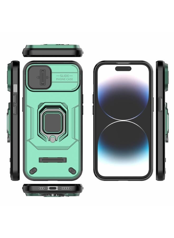 اس-توب جراب لهاتف iPhone 15 منزلق مزود بدرع حماية من مادة TPU + PC جراب هاتف مقاوم للصدمات مع حامل - Image 2