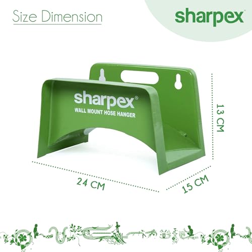 Sharpex DIY Hose Hanger for Garden Pipe - Garden Pipe Holder Wall Mounted for Garden, Hotel, Backyard and Outdoor - Heavy Duty Metal Portable Irrigation Hose Pipe Holder Only (Green) - Image 2