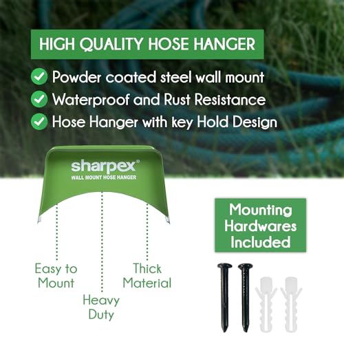 Sharpex DIY Hose Hanger for Garden Pipe - Garden Pipe Holder Wall Mounted for Garden, Hotel, Backyard and Outdoor - Heavy Duty Metal Portable Irrigation Hose Pipe Holder Only (Green) - Image 4