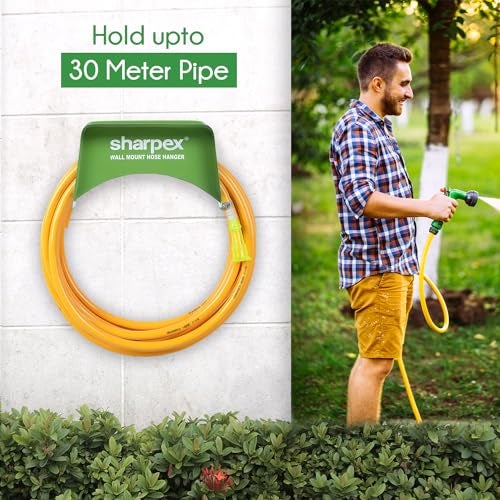Sharpex DIY Hose Hanger for Garden Pipe - Garden Pipe Holder Wall Mounted for Garden, Hotel, Backyard and Outdoor - Heavy Duty Metal Portable Irrigation Hose Pipe Holder Only (Green) - Image 3