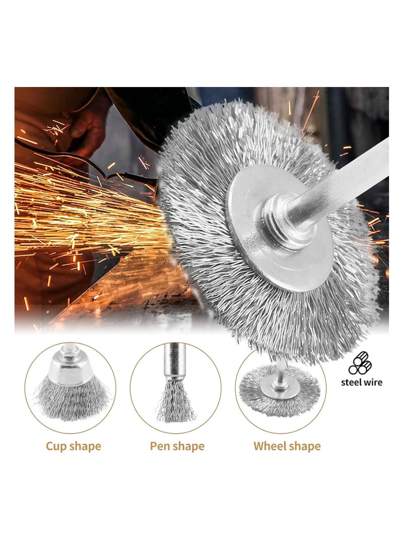 ABBASALI Set of 5 Wire Wheel and Cup Brush Set for Drill Attachments  - Image 4