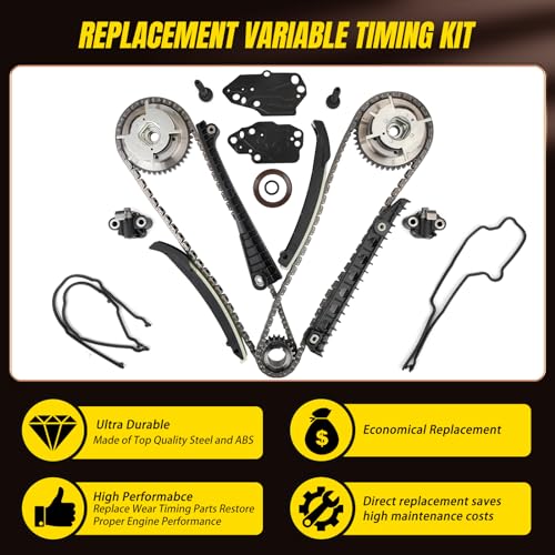 Htostar Racing Timing Chain Kit Camshaft Drive Phaser Repair Kit Compatible With Ford Expedition, F-150, F-250, F-350 Super Duty, Lincoln Mark LT, Navigator 5.4L 3V Valve Triton 2004-2013 Replace 3R2Z-6A257-DA - Image 4