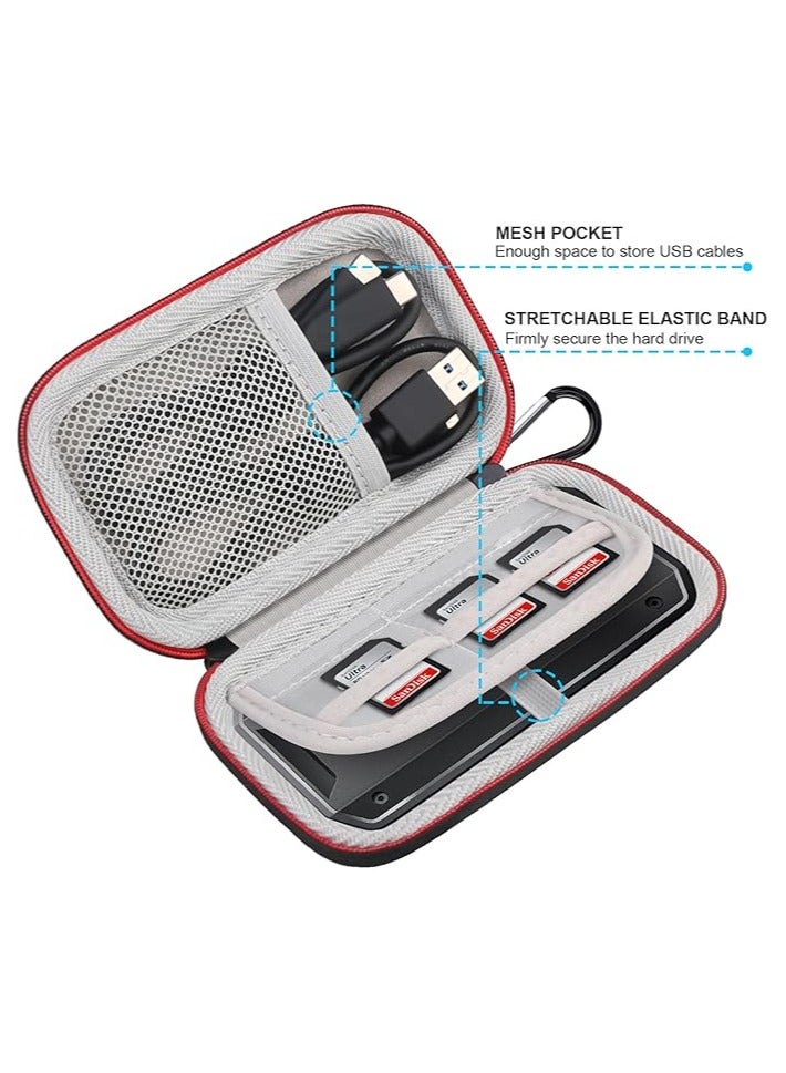 erorex Hard Drive Carrying Case for SanDisk Professional PRO-G40 SSD 1TB 2TB 4TB USB-C External Solid State Drives EVA Shockproof Water Repellent Storage Travel Bag, Black+Gray - Image 3