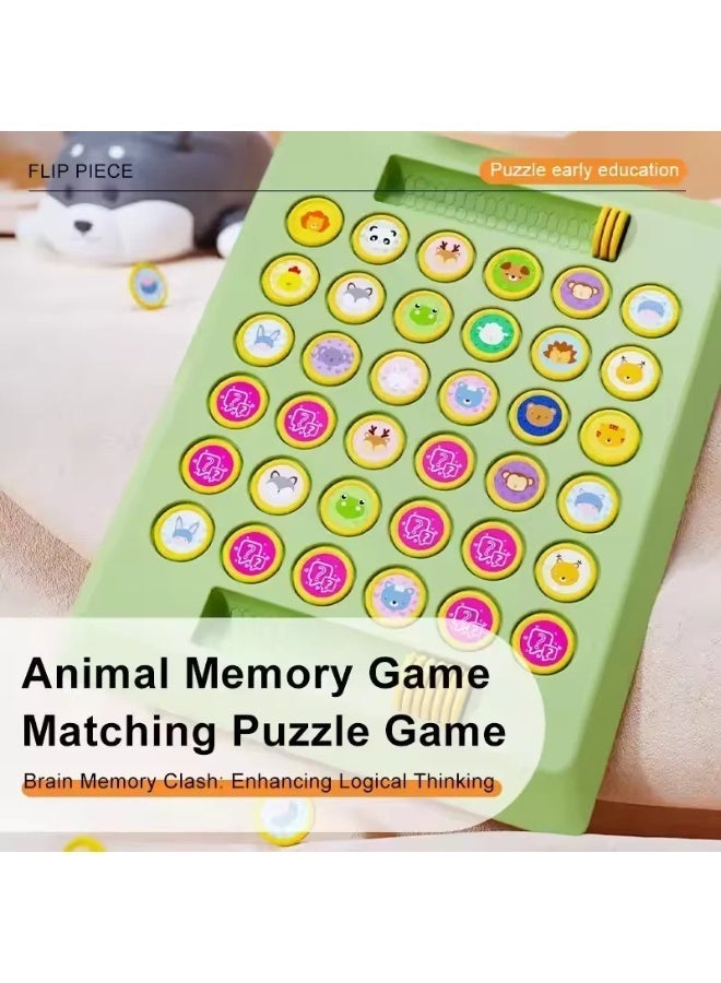 F.A.M.S Fun Animal Flip Chess Memory Matching Board Game for Kids | Educational Parent-Child Interactive Toy | Colorful Animal Pattern Learning Game | Multiplayer Flip & Match Puzzle | Safe Durable Plastic Board - Image 2