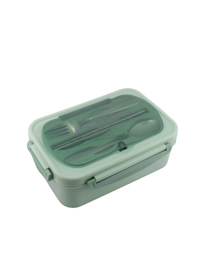 CRAVISTA Stainless Steel Bento Box for Adults and Kids – 1200ML Leakproof Bento Lunch Box with Cutlery Set – BPA Free Lunchbox Tiffin for Office and School (Green) - Image 1