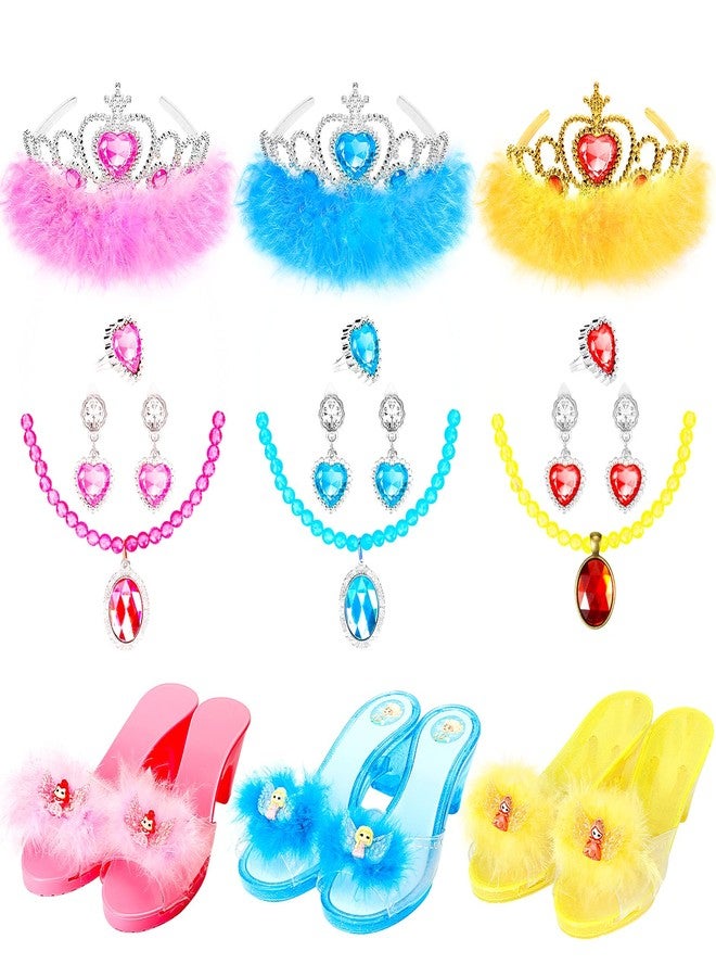 Mastom Princess Dress Up Shoes Set, Girls Role Play Dress Up Toys, Toddler Princess Dress up Shoes with Crowns kit Gift for Girls Aged 3 4 5 6 Years Old - Image 1