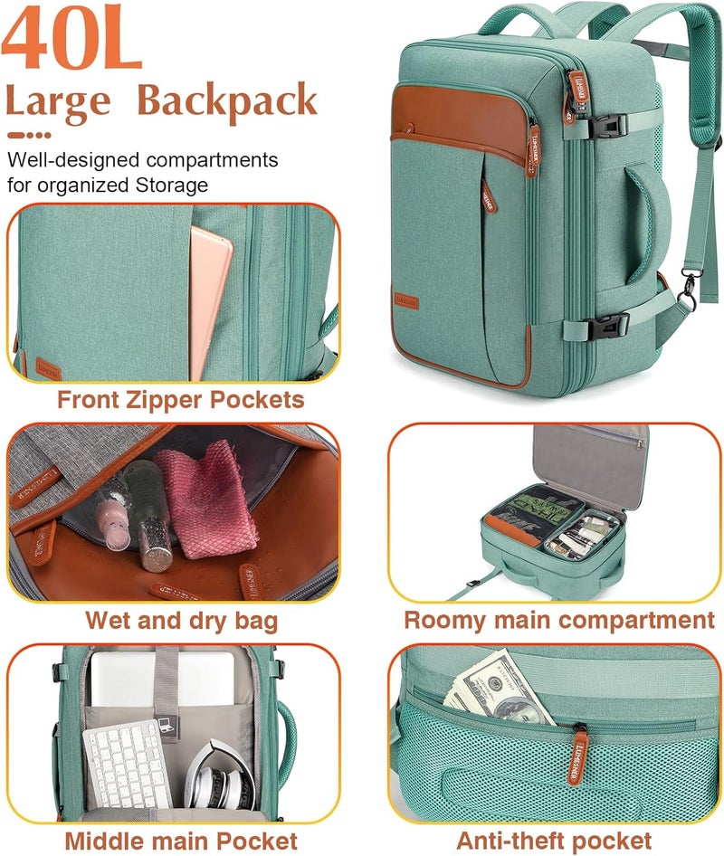 Lumesner Unisex Lumesner Travel Bussiness Laptop Backpack Carry on backpack,Travel backpack - Image 3
