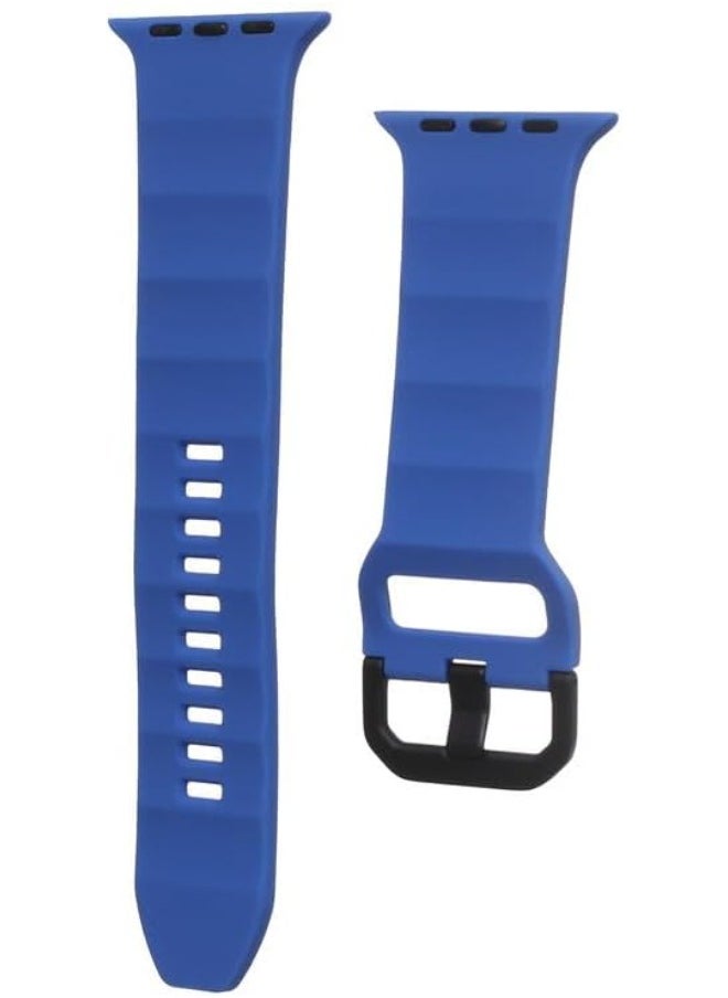 ROCKROSE - Starry Night Silicone Band for Apple Watch – 42/44mm – Blue + White - Image 1