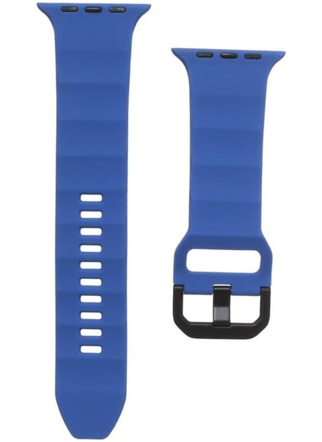 ROCKROSE - Starry Night Silicone Band for Apple Watch – 42/44mm – Blue + White - Image 1