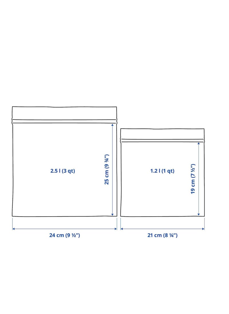 IKEA FRAKTA - Resealable Bags 50 Grey Ziplock Bags Sandwich Bags Freezer Food - Image 1
