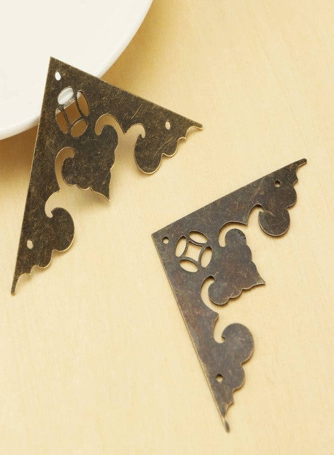 SING F LTD 24Pcs Corner Protector Vintage Metal Antique Decorative Box Corner Protector Antique Box Corner Decoration Triangle Box Corner Decorative Cover Guard Accessories - Image 5