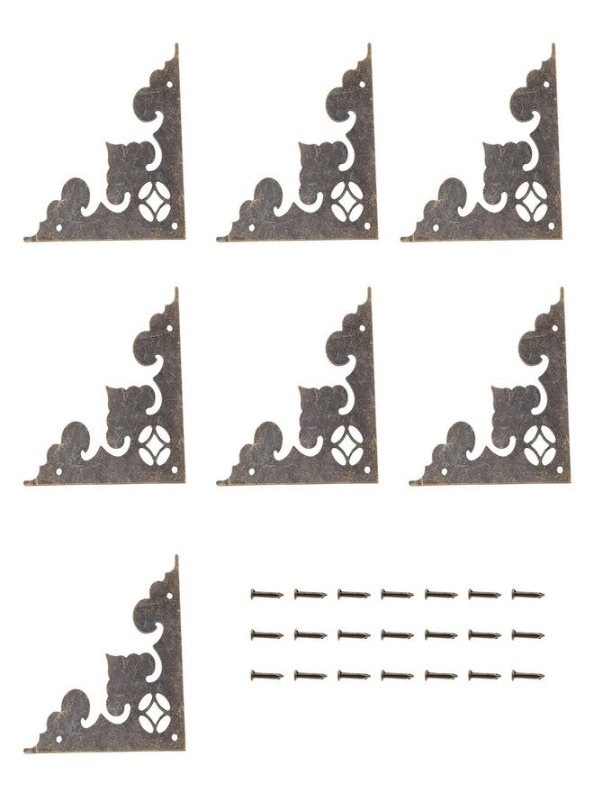 SING F LTD 24Pcs Corner Protector Vintage Metal Antique Decorative Box Corner Protector Antique Box Corner Decoration Triangle Box Corner Decorative Cover Guard Accessories - Image 1
