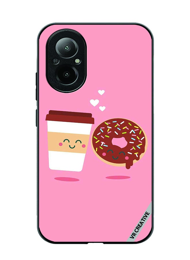 VR CREATIVE Protective Case Cover For Realme C67 4G Donut And Coffee Design Multicolour - Image 1