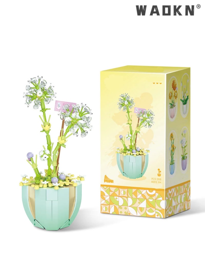 WAOKN Artificial Flower Bouquet Building Blocks Kit Mini Flower Building Blocks Set, bonsai, flowers, craft set, potted plants,Flower Building Set Unique Creative Gift for Friends and Families  - Image 2