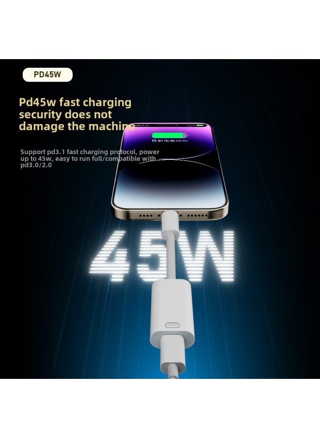 Generic Applicable To Apple 16 Mobile Phone Type-c To Lightning Headset Charging Data Three-in-one Full-function Short Line-Color:Lc301 Lightning To C Three-in-one Short Line  - Image 5