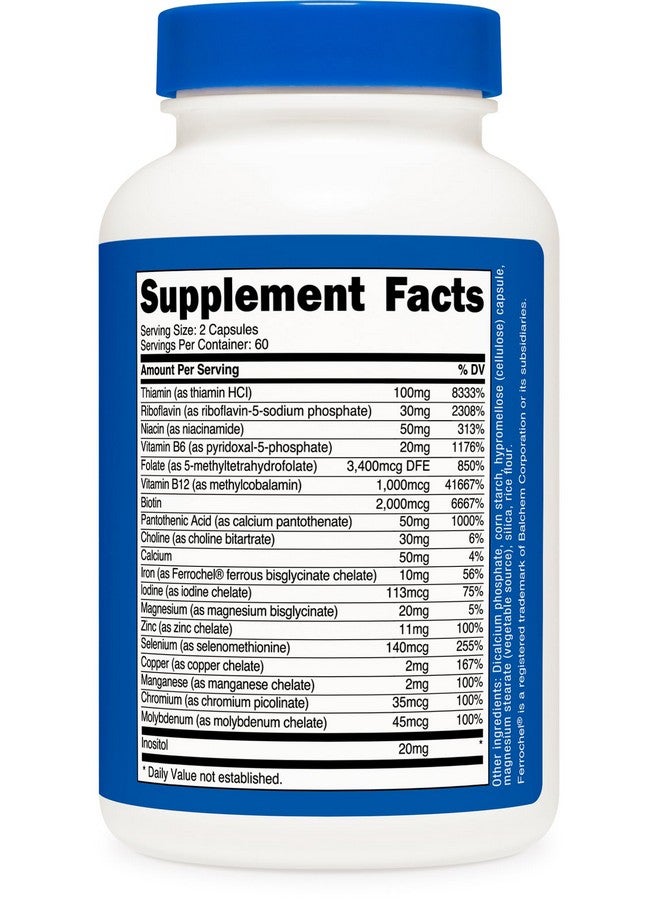 Nutricost Methylated Vitamin B Complex 120 Capsules - (60 Servings) Gluten-Free - Image 5