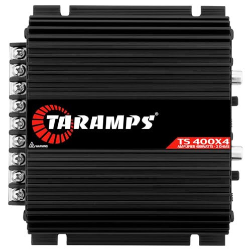 Taramp's Taramps TS 400x4 Black Car Audio Amplifier - 400W RMS 4-Channel Class D, 2 Ohms, High Level Input, RCA - Image 1