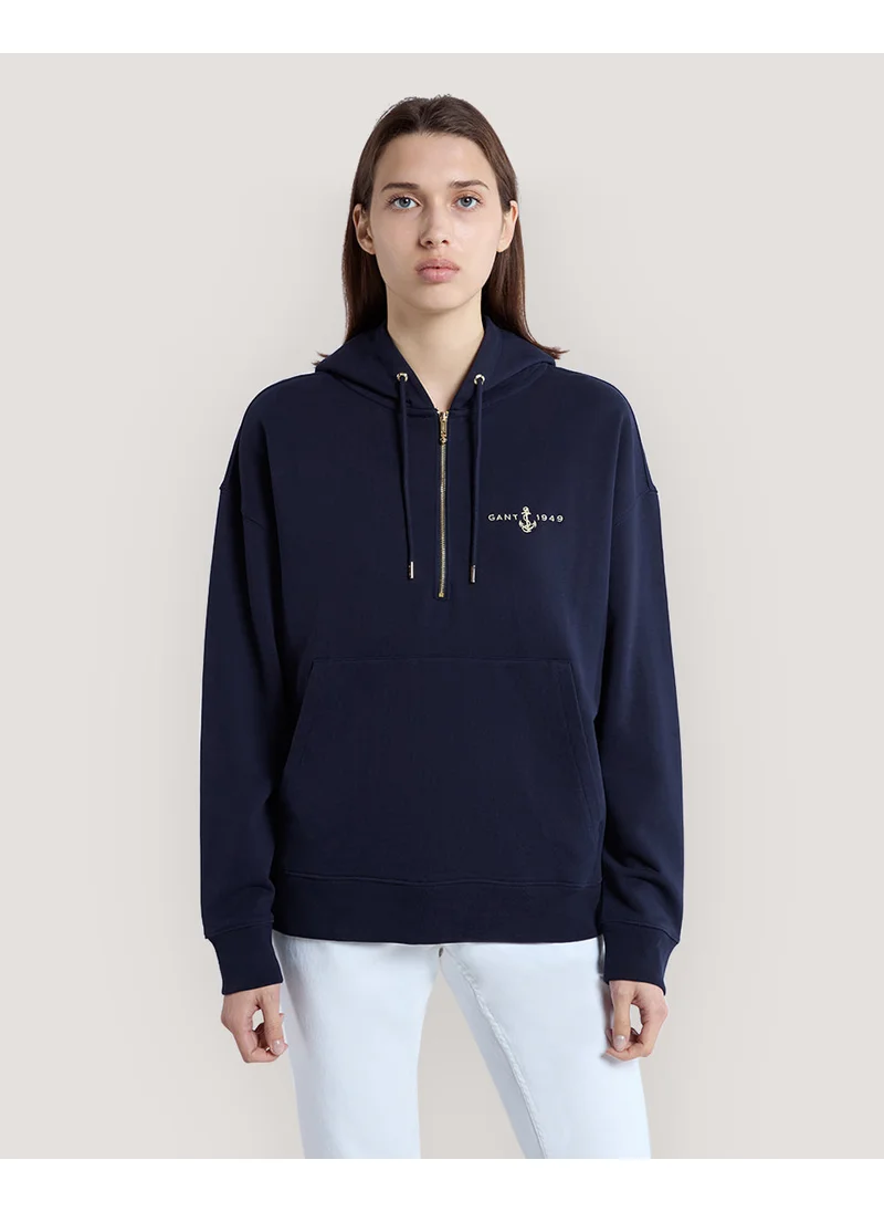 GANT Gant Embroidered Anchor Half-Zip Hoodie