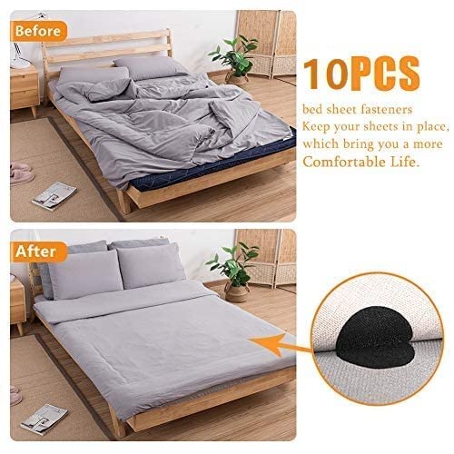 basma RP MALL 10 Set Black 2inch/5cm Multipurpose Round Self Adhesive Double Sided Non Slip Anti Curling Velvet Loop Interlocking Hook Tape Stickers for Carpets Mats Rugs Bed Sheets Pillows  - Image 2