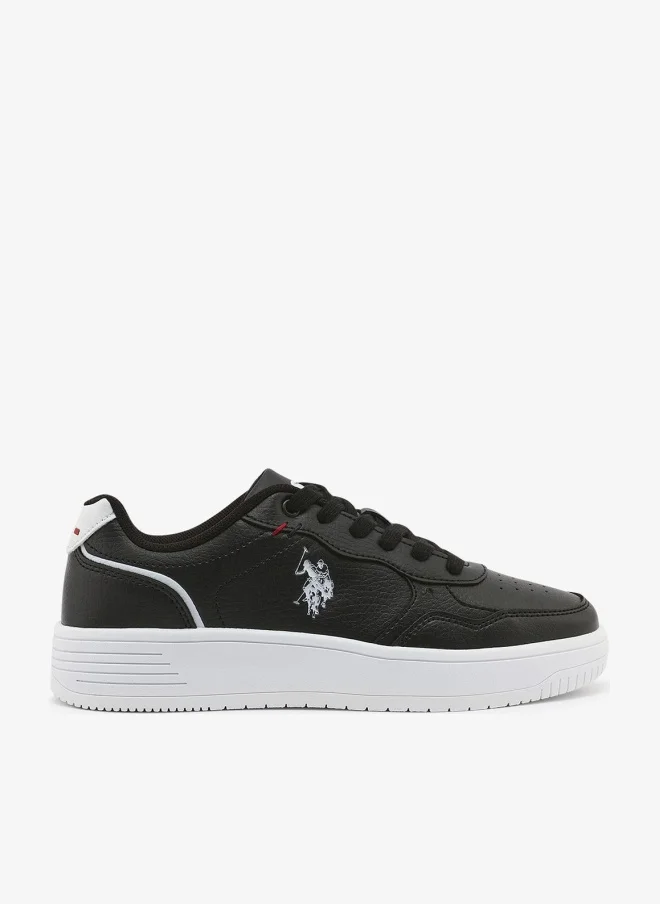 U.S. Polo Assn. Women's Black Low-Top Sneakers - Lightweight Lace-Up Design, Comfortable for Everyday Outfits