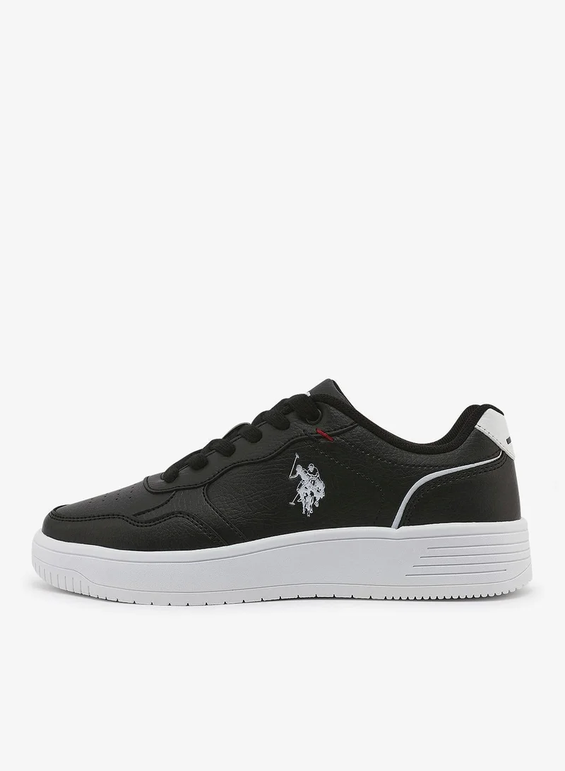 U.S. Polo Assn. Women's Black Low-Top Sneakers - Lightweight Lace-Up Design, Comfortable for Everyday Outfits