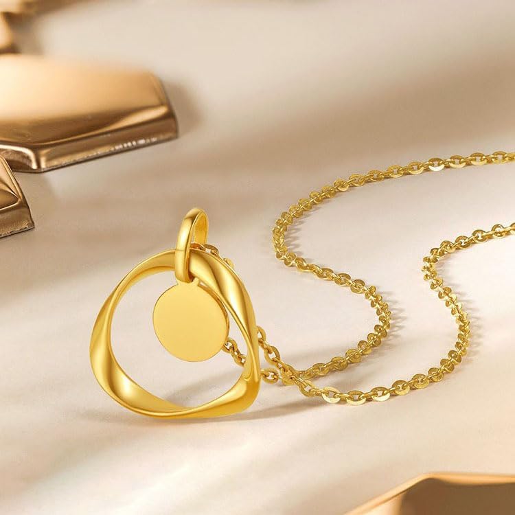 PAXLBF 18K Gold Necklace for Women - Thin Cable Chain with Pendant, Minimalist Fine Jewelry, Anniversary Gift for Wife, Mother's Day Present - Image 4