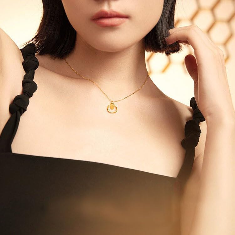 PAXLBF 18K Gold Necklace for Women - Thin Cable Chain with Pendant, Minimalist Fine Jewelry, Anniversary Gift for Wife, Mother's Day Present - Image 2