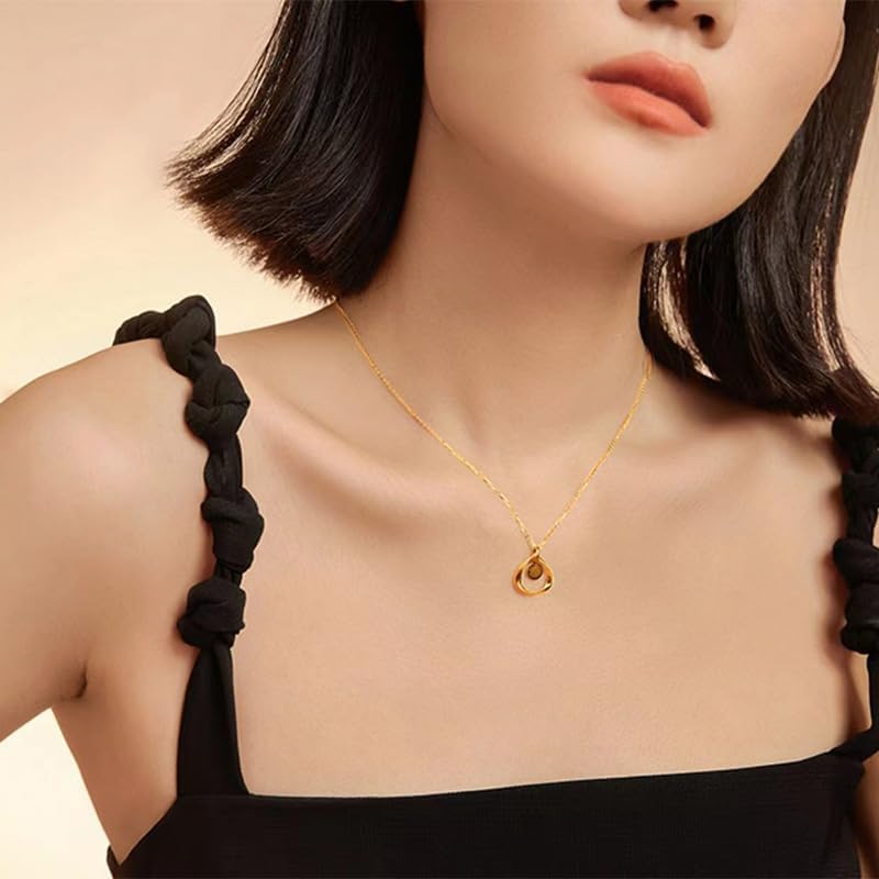 PAXLBF 18K Gold Necklace for Women - Thin Cable Chain with Pendant, Minimalist Fine Jewelry, Anniversary Gift for Wife, Mother's Day Present - Image 3