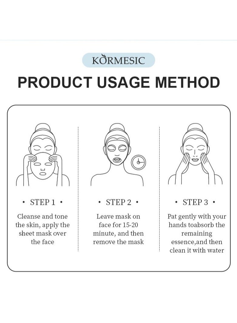 Kormesic Deep Sea Mud Mineral Detox Sheet Mask Set - 5 Pack (25ml Each)  - Image 3