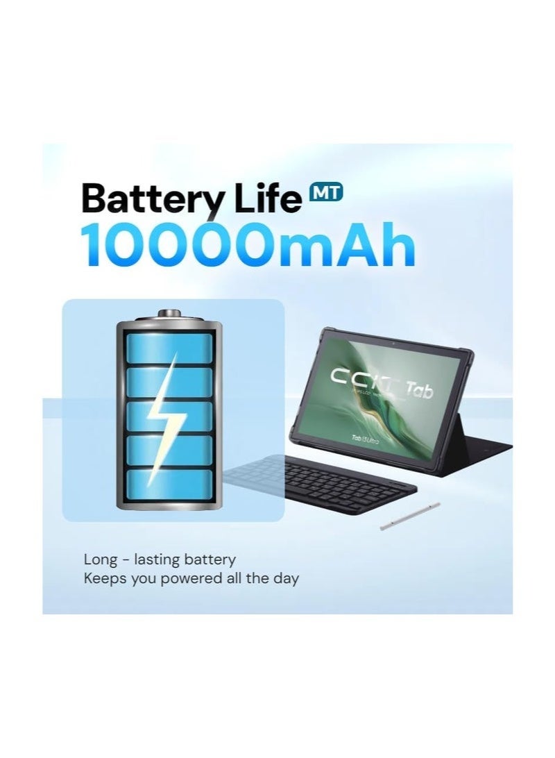 CCIT Tab 13 Pro 10.1" Android Tablet | 8GB RAM 256GB ROM | Octa-Core | Dual SIM 4G LTE + Wi-Fi | 8000mAh Battery | With Wireless Keyboard| Grey Tablet for Work, Study & Entertainment - Image 3