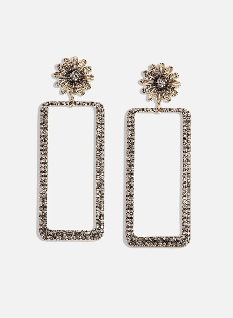 SOHI Maxi Daisy Geometric Artificial Drop Earring Jewellery