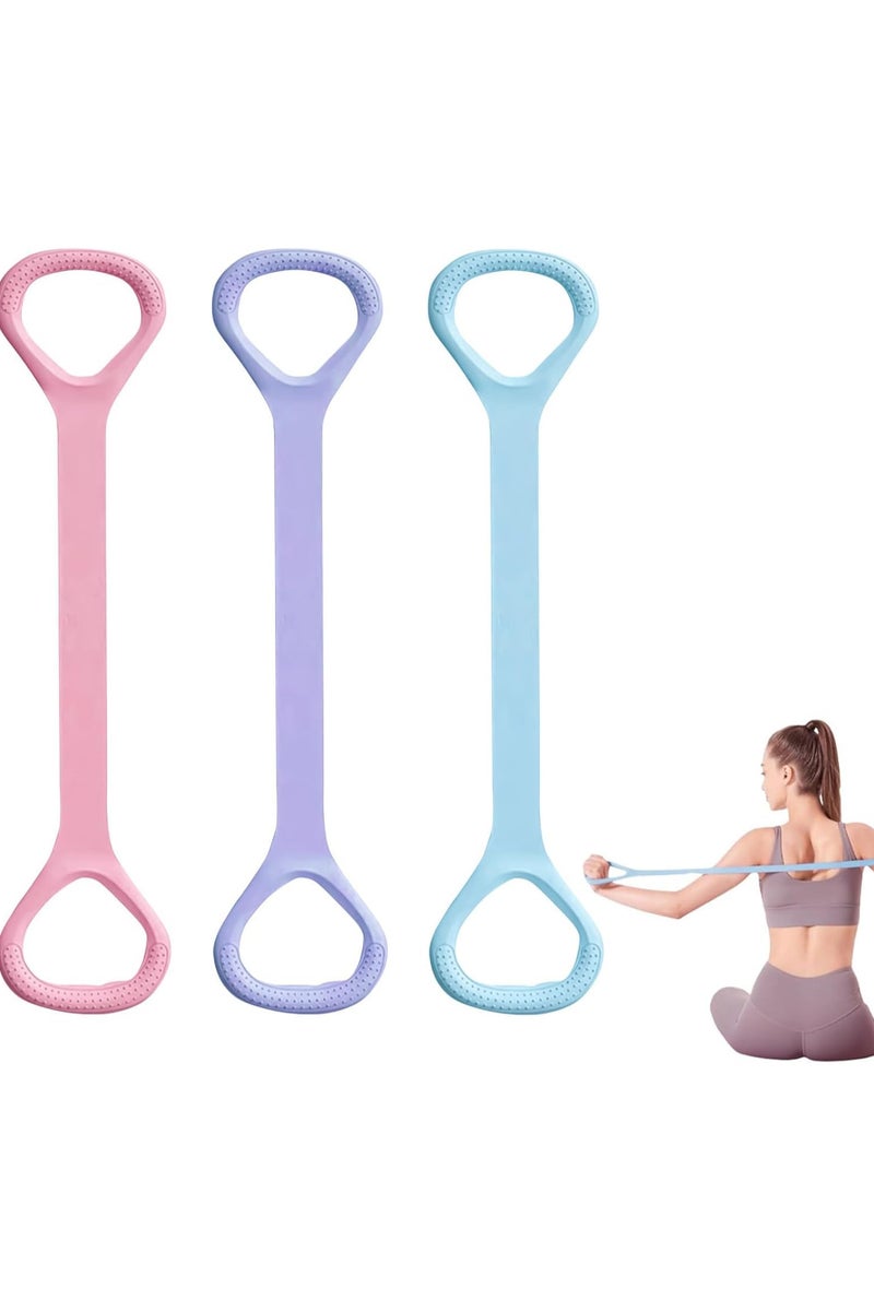 INSIJAM 3 Pack Figure 8 Resistance Band Stretching Strap Fitness Elastic Rope Execrise Workout for Arm Back Chest and Shoulder Yoga Pilates Stretching Physical Therapy Equipment - Image 1