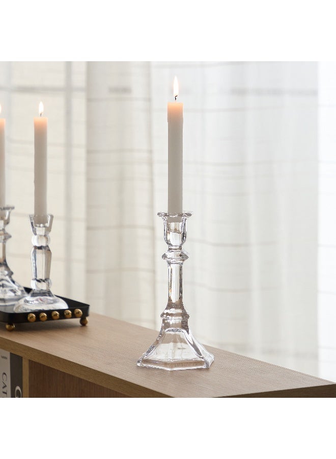 Home Box حامل شموع زجاجي شفاف لتزيين المنزل - Image 1