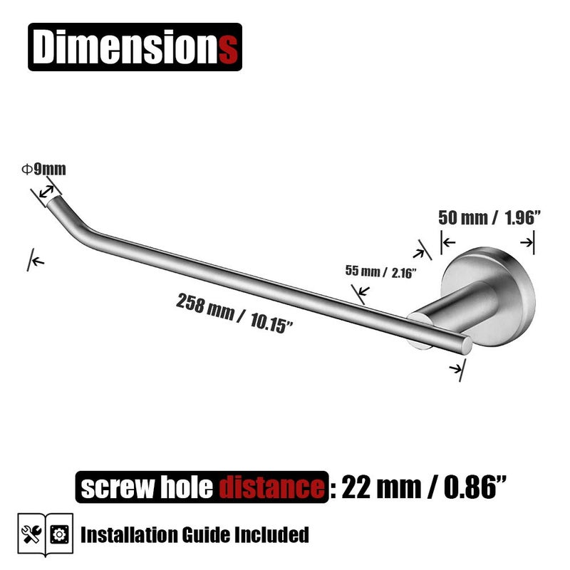 JQK JQK Hand Towel Bar  Stainless Steel Towel Ring for Bathroom  9 Inch Necklace Holder Brushed Finish Wall Mount Left Hand  TR101-BN  - Image 2