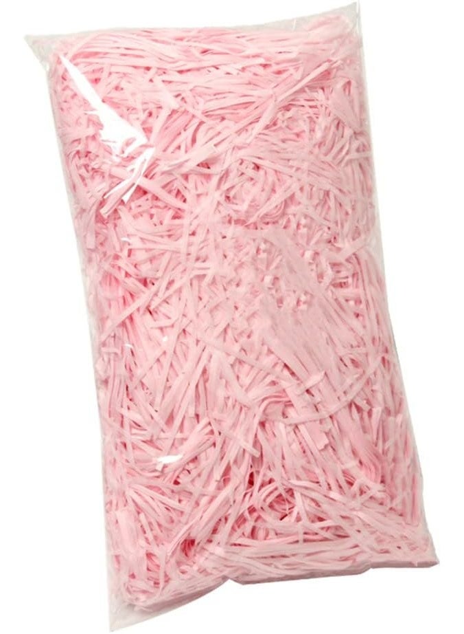 HOME ZONE Light Pink Raffia Paper Shreds, 100g Shredded Paper for Gift Box, Crinkle Cut Paper Shred Filler for Gift Wrapping, Craft DIY, Basket Packaging Filling, Birthday, Wedding - Image 1