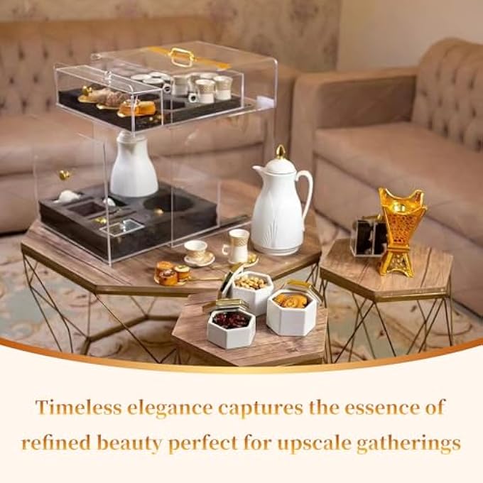 rayihni 40Pcs Vintage Floral Tea Set Coffee Set For Family Office Perfect Afternoon Tea Coffee With Friends Family Includes Universal Wheels For Easy Mobility - Image 3