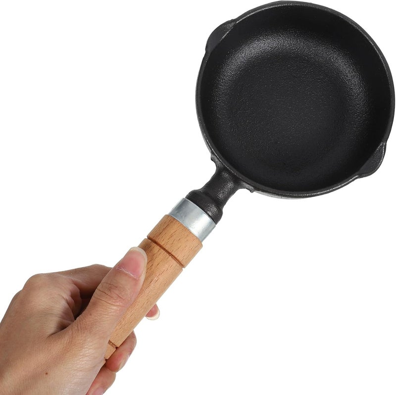 Homoyoyo Cast Iron Small Sauce Pan with Pour Spout, Deep Non-stick Metal Sauce Pot for Home Kitchen, Mini Butter Melting and Oil Pouring Pan 11x4cm - Image 4