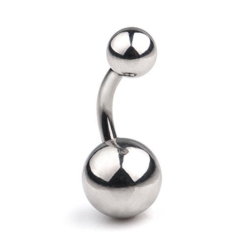 Ruifan 3PCS 316L Surgical Steel 14G 6mm 1/4 Inches Short Belly Earring Navel Button Ring - Mix Color - Image 2