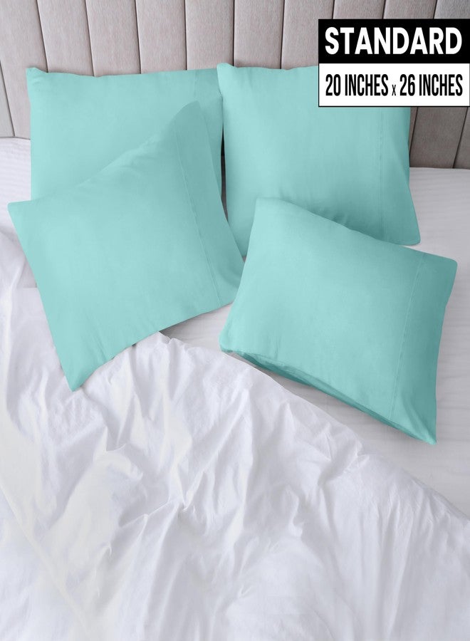 Utopia Bedding Standard Pillow Cases - 4 Pack - Envelope Closure - Soft Brushed Microfiber Fabric - Shrinkage and Fade Resistant Pillow Covers Standard Size 20 X 26 Inches (Standard, Spa Blue) - Image 2